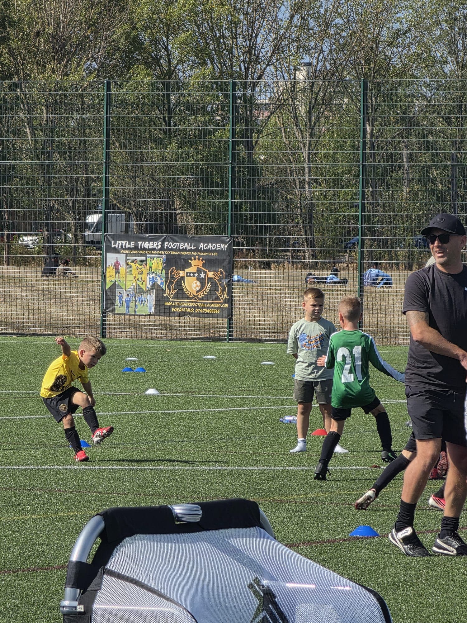 Player striking the ball during a training match