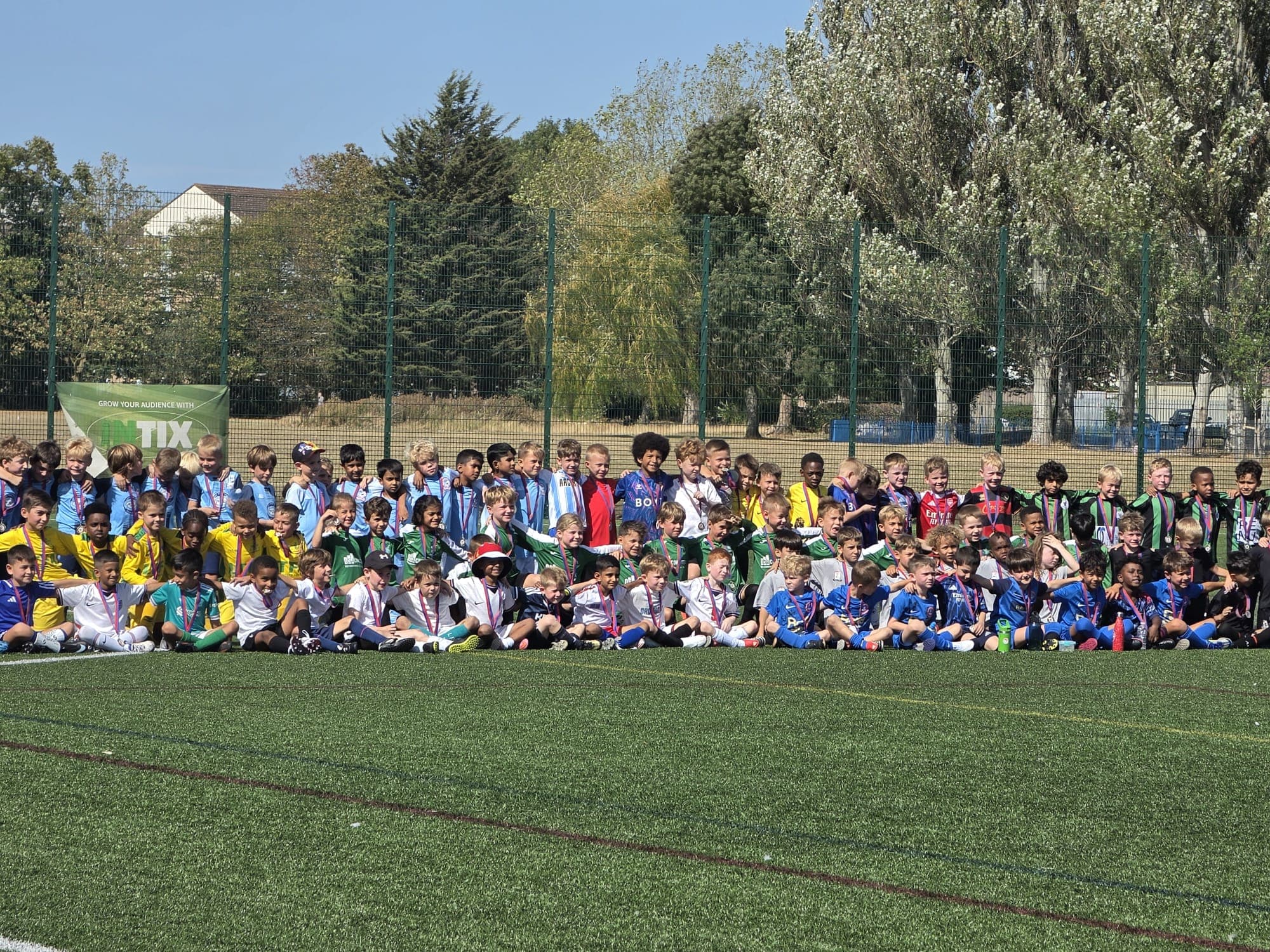 Group photo with players from multiple clubs